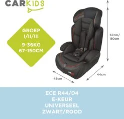 Carkids Verstelbaar Kinderautostoeltje Zwart En Rood | Kinderautostoel Groep 1-2-3 | Kinderen Van 9 Maanden-12 Jaar | 9-36 Kg -Babyproducten Winkel 1200x1150 15