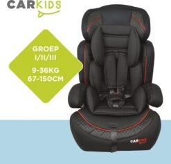 Carkids Verstelbaar Kinderautostoeltje Zwart En Rood | Kinderautostoel Groep 1-2-3 | Kinderen Van 9 Maanden-12 Jaar | 9-36 Kg -Babyproducten Winkel 1200x1150 16