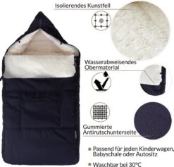 Monzana Voetenzak - Voor Kinderwagen Of Stoeltje - 93x56cm Donkerblauw -Babyproducten Winkel 1200x1152 26