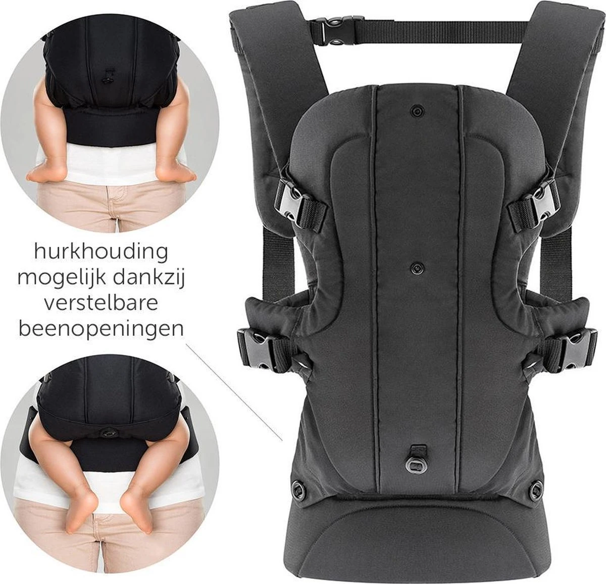 Fillikid Draagzak/Doek - 4 In 1 Ergonomische Buikdrager En Rugdrager - Zwart 5 Fillikid Draagzak/Doek - 4 In 1 Ergonomische Buikdrager En Rugdrager - Zwart - Afbeelding 5