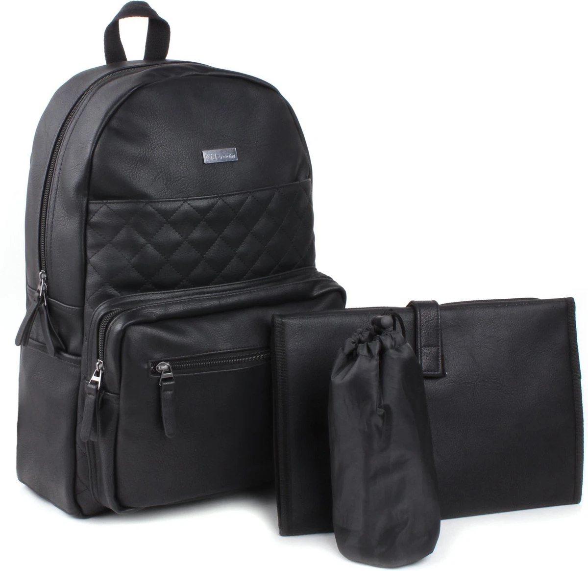 Kidzroom Popular Luiertas Rugzak - Zwart - Verschoonmatje - Flessenhouder 6 Kidzroom Popular Luiertas Rugzak - Zwart - Verschoonmatje - Flessenhouder - Afbeelding 6