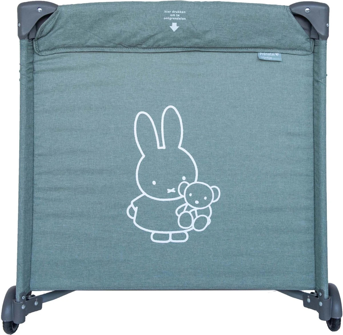 Prénatal Luxe Campingbedje Met Bodemmatras - Inclusief Draagtas - Inklapbaar Baby Campingbed - Met Wieltjes En Kruipluik - 120 X 60 Cm - Groen Melange / Nijntje 3 Prénatal Luxe Campingbedje Met Bodemmatras - Inclusief Draagtas - Inklapbaar Baby Campingbed - Met Wieltjes En Kruipluik - 120 X 60 Cm - Groen Melange / Nijntje - Afbeelding 3