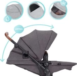 Kinderkraft B-Tour Ash Grey 3-in-1 Combi Kinderwagen Incl. Autostoel KSBTOU00DGR3000 -Babyproducten Winkel 1200x1174 8