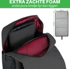 Brisby Slijtvaste Luiertas – Verzorgingstas - Two Tone Zwart En Donkergrijs - Inclusief Verschoonmatje - Isoleervakken - Met Geïntegreerde Kinderwagen Haken -Babyproducten Winkel 1200x1179 3