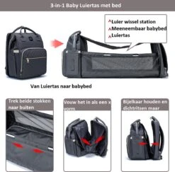 Luiertas - Multifuctioneel Luiertas 3 In 1 - Met Babybedje - Met Verschoningsmatje - Grijs - Met Usb - Met Verdikt Matras 21 Luiertas - Multifuctioneel Luiertas 3 In 1 - Met Babybedje - Met Verschoningsmatje - Grijs - Met Usb - Met Verdikt Matras -Babyproducten Winkel 1200x1182 1