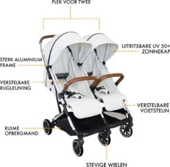 Deryan Luxe Rolo X2 Dubbele Buggy - Duo Buggy - Creme 24 Deryan Luxe Rolo X2 Dubbele Buggy - Duo Buggy - Creme -Babyproducten Winkel 1200x1182 5