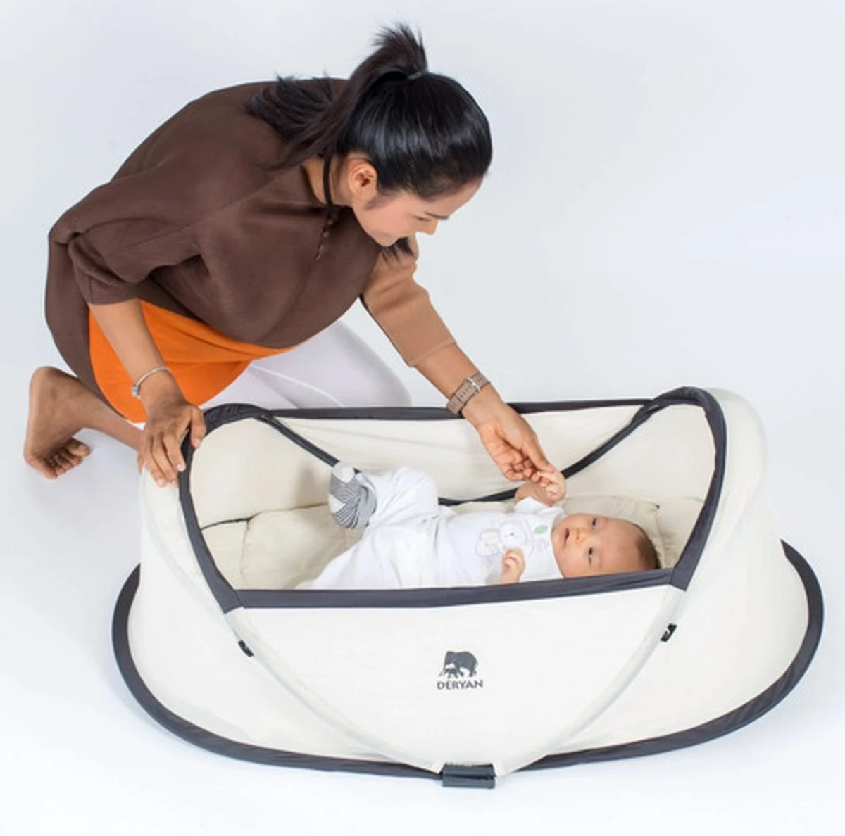 Deryan Infant BabyBox Campingbedje - Baby Klamboe - Cream 17 Deryan Infant BabyBox Campingbedje - Baby Klamboe - Cream - Afbeelding 17