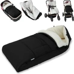 TechU™ Warme Fleece Slaapzak Voor Kinderwagen & Buggy – Zacht Fleece Bedje Voor Baby's – Tegen Kou, Onderkoeling & Winter – Zwart