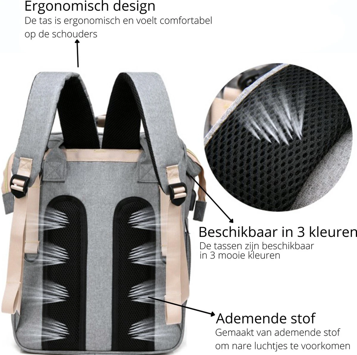 Luiertas - Babyrugtas - Luiertas Met Isoleervak - Luiertas Rugzak - Luiertas Verzorgingstas - Luiertas Groen 3 Luiertas - Babyrugtas - Luiertas Met Isoleervak - Luiertas Rugzak - Luiertas Verzorgingstas - Luiertas Groen - Afbeelding 3