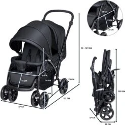 Deryan Luxe Elena Dubbele Buggy- Duo Buggy – Tandem Buggy – Compact En Lichtgewicht -Babyproducten Winkel 1200x1197 5