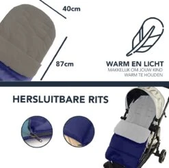 Achaté Voetenzak - Voor Kinderwagen Of Stoeltje – Baby Slaapzak - Autostoel - Donkerblauw -Babyproducten Winkel 1200x1197 8