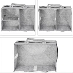 Relaxdays Luiertas Baby - Verzorgingstas Vilt - Organizer Luiers - Uitneembare Schotjes - Lichtgrijs -Babyproducten Winkel 1200x1198 2