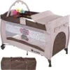 Tectake - Reisbedje Babybed Campingbed Dodo - 132x75x104cm Incl. Aankleedkussen En Draagtas - Bruin - 402203