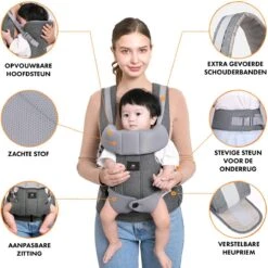 Deryan Ergonomische Draagzak - Buikdrager 2-in-1 Antraciet -Babyproducten Winkel 1200x1199 5