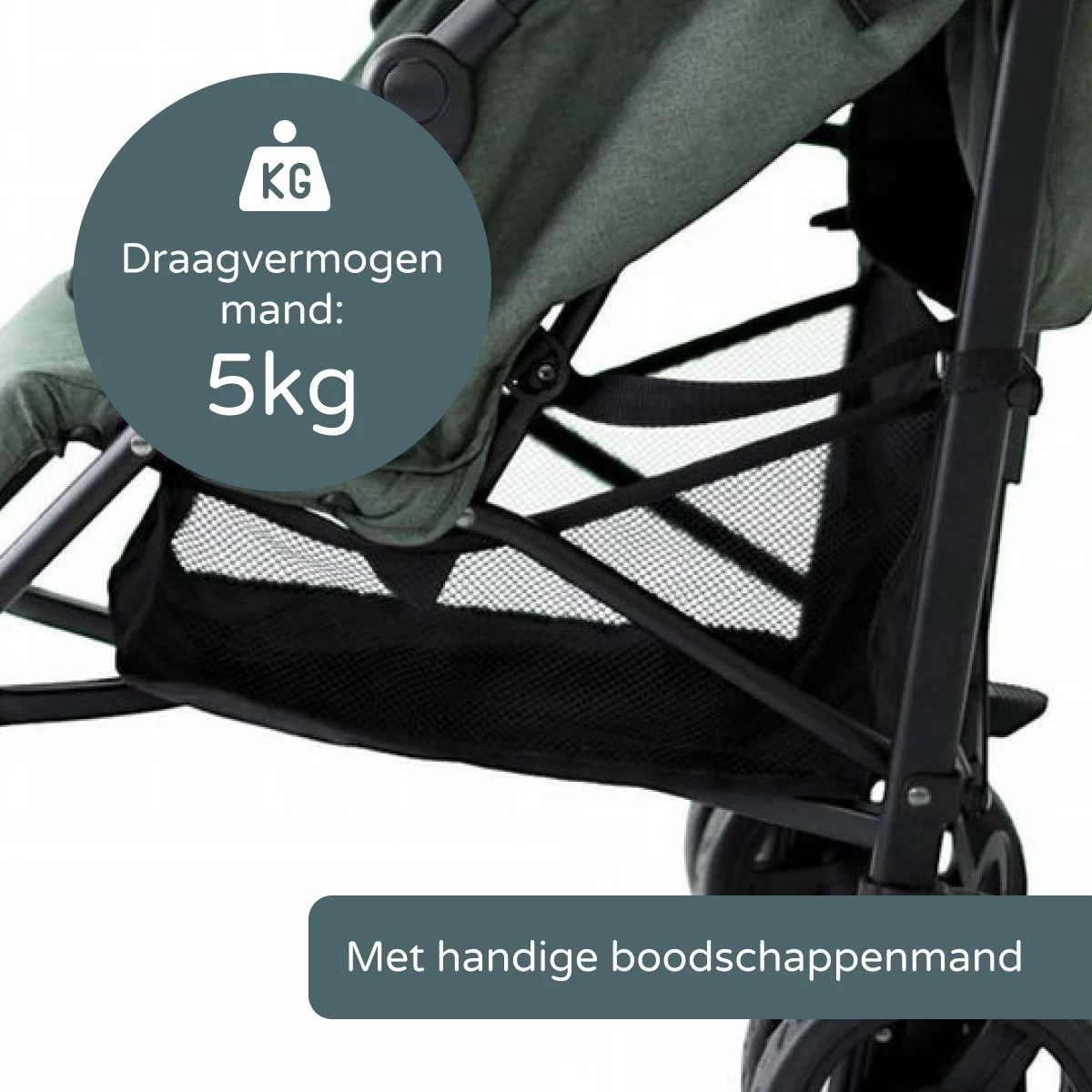 Prénatal Luxe Buggy – Kinderwagen Met Boodschappenmand En Zonneklep - Verstelbare Wandelwagen – Inklapbaar Met 1 Hand - Plooibuggy Groen 10 Prénatal Luxe Buggy – Kinderwagen Met Boodschappenmand En Zonneklep - Verstelbare Wandelwagen – Inklapbaar Met 1 Hand - Plooibuggy Groen - Afbeelding 10