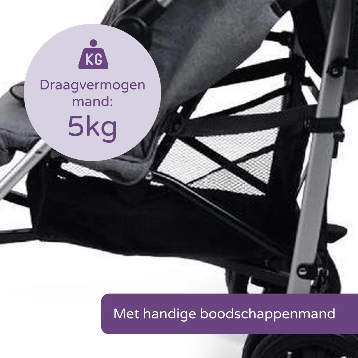 Prénatal Luxe Buggy – Kinderwagen Met Boodschappenmand En Zonneklep - Verstelbare Wandelwagen – Inklapbaar Met 1 Hand - Plooibuggy Grijs 4 Prénatal Luxe Buggy – Kinderwagen Met Boodschappenmand En Zonneklep - Verstelbare Wandelwagen – Inklapbaar Met 1 Hand - Plooibuggy Grijs - Afbeelding 4