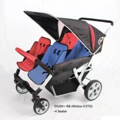 Familidoo Lidoo Star Bb Plus 4 Zits Wandelwagen L Buggy L Kinderwagen 4 Plekken Geschikt Voor 2 Newborn Baby's