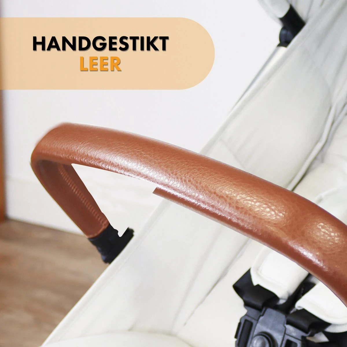 Deryan Luxe Rolo X2 Dubbele Buggy - Duo Buggy - Creme 5 Deryan Luxe Rolo X2 Dubbele Buggy - Duo Buggy - Creme - Afbeelding 5