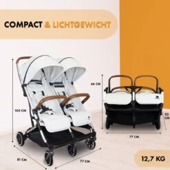 Deryan Luxe Rolo X2 Dubbele Buggy - Duo Buggy - Creme 21 Deryan Luxe Rolo X2 Dubbele Buggy - Duo Buggy - Creme -Babyproducten Winkel 1200x1200 1335