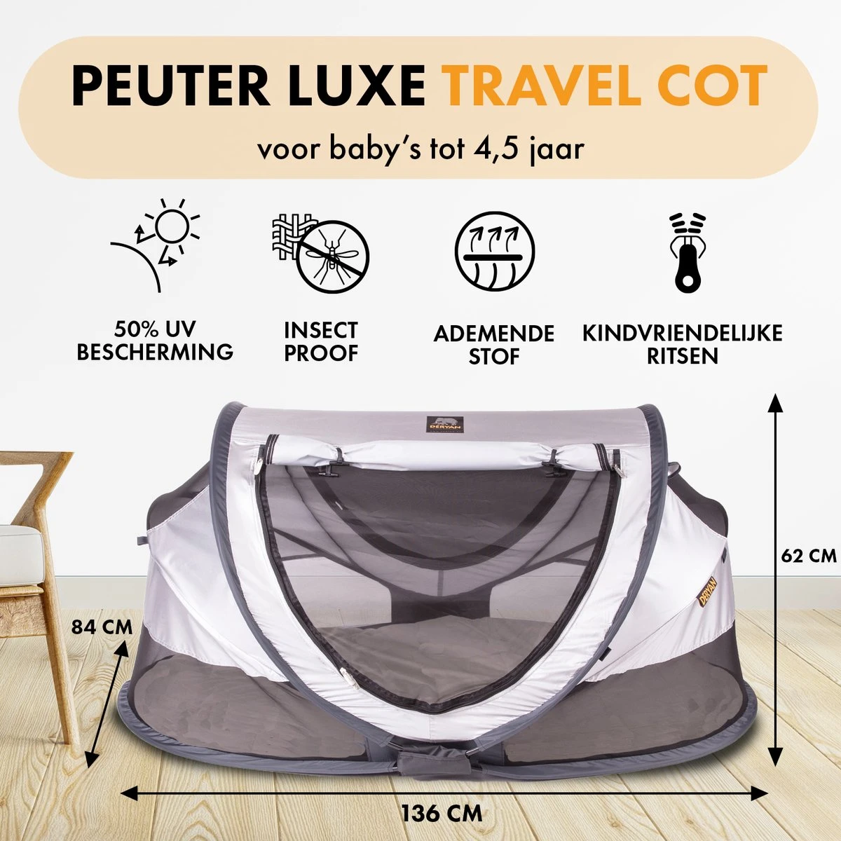 Deryan Peuter Luxe Campingbedje – Inclusief Zelfopblaasbare Matras - Silver 2 Deryan Peuter Luxe Campingbedje – Inclusief Zelfopblaasbare Matras - Silver - Afbeelding 2
