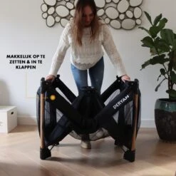 Deryan Luxe Campingbed Compleet - 120x60cm - Bodemverhoger - Verschoonblad - Opbergmand - Zwart -Babyproducten Winkel 1200x1200 1447