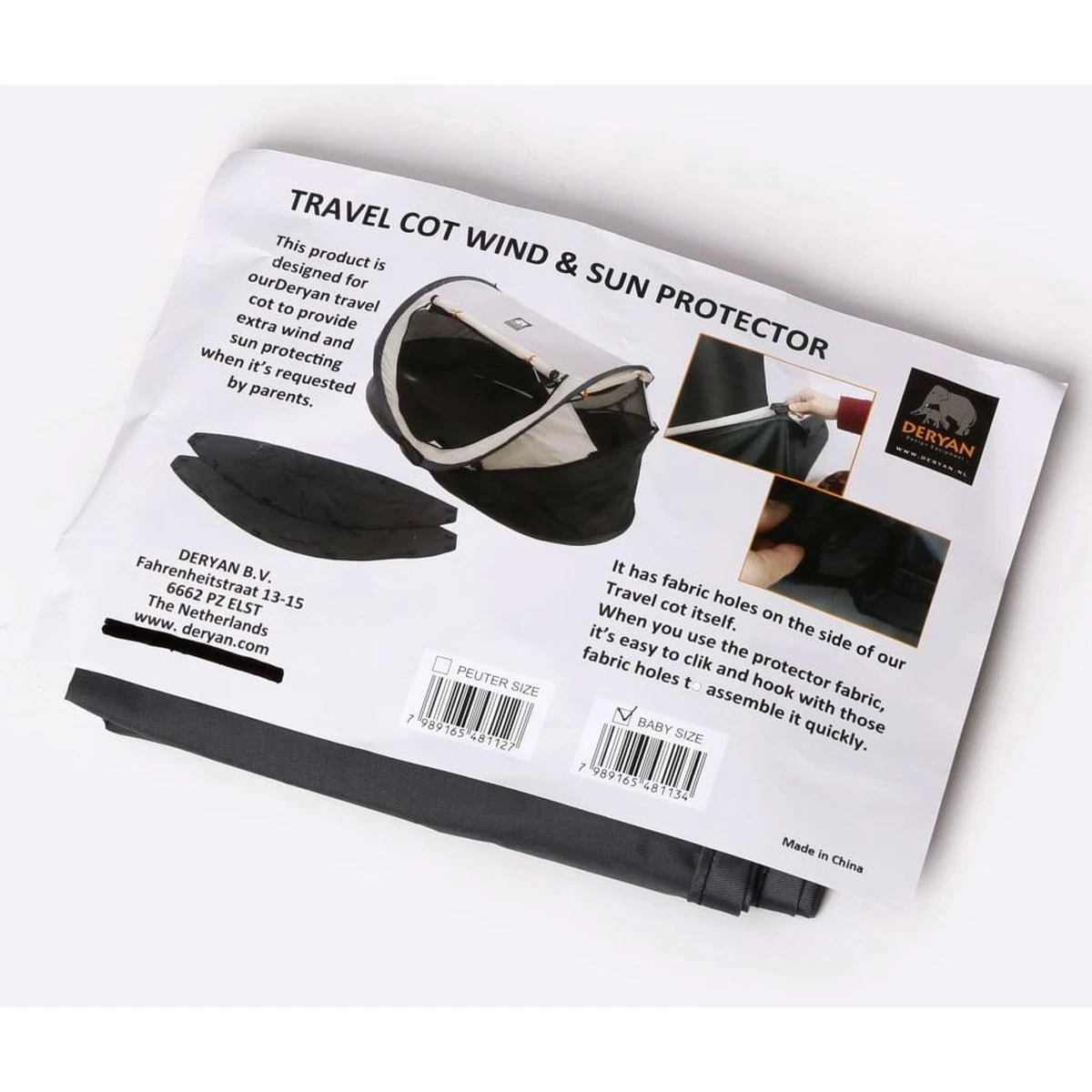 Deryan Baby Luxe Windscreens - Antraciet - UV Protected - Windbescherming 5 Deryan Baby Luxe Windscreens - Antraciet - UV Protected - Windbescherming - Afbeelding 5