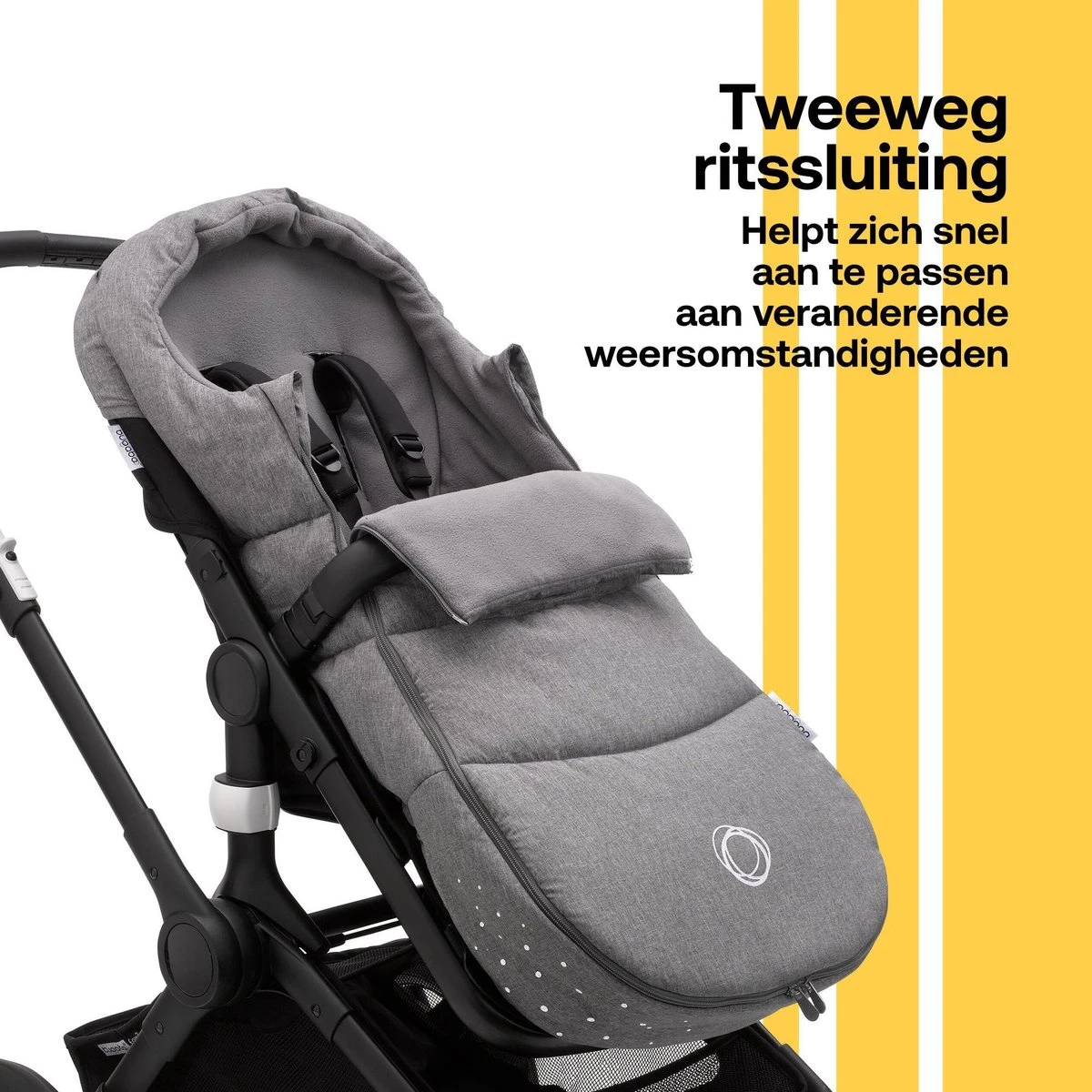 Bugaboo Voetenzak Grey Melange 1 Bugaboo Voetenzak Grey Melange