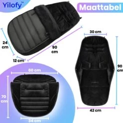 Yilofy Universele Luxe Voetenzak Babywagen & Autostoel Zwart Buggy Kinderwagen Voetzak -Babyproducten Winkel 1200x1200 1538