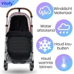 Yilofy Universele Luxe Voetenzak Babywagen & Autostoel Zwart Buggy Kinderwagen Voetzak -Babyproducten Winkel 1200x1200 1540