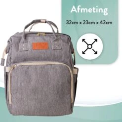 Luiertas Rugzak - Monx Luiertas Verzorgingstas Met Uitklapbaar Babybedje - Overzichtelijke Luierrugzak Extra Buggy En Kinderwagen Haken Inclusief Geïsoleerde Flessenhouder - Grijs -Babyproducten Winkel 1200x1200 214