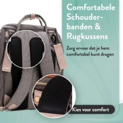 Luiertas Rugzak - Monx Luiertas Verzorgingstas Met Uitklapbaar Babybedje - Overzichtelijke Luierrugzak Extra Buggy En Kinderwagen Haken Inclusief Geïsoleerde Flessenhouder - Grijs -Babyproducten Winkel 1200x1200 215