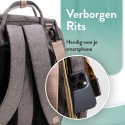 Luiertas Rugzak - Monx Luiertas Verzorgingstas Met Uitklapbaar Babybedje - Overzichtelijke Luierrugzak Extra Buggy En Kinderwagen Haken Inclusief Geïsoleerde Flessenhouder - Grijs -Babyproducten Winkel 1200x1200 220