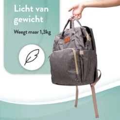 Luiertas Rugzak - Monx Luiertas Verzorgingstas Met Uitklapbaar Babybedje - Overzichtelijke Luierrugzak Extra Buggy En Kinderwagen Haken Inclusief Geïsoleerde Flessenhouder - Grijs -Babyproducten Winkel 1200x1200 223