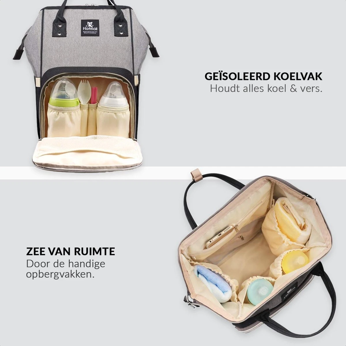 Buxibo Luier- En Verzorgingstas Inclusief USB Oplaadstation - Baby Rug Tas Met Isoleervak - Diaper Backpack Bag - Reis Rugzak - Grote Capaciteit - 23.8L - Zwart 3 Buxibo Luier- En Verzorgingstas Inclusief USB Oplaadstation - Baby Rug Tas Met Isoleervak - Diaper Backpack Bag - Reis Rugzak - Grote Capaciteit - 23.8L - Zwart - Afbeelding 3