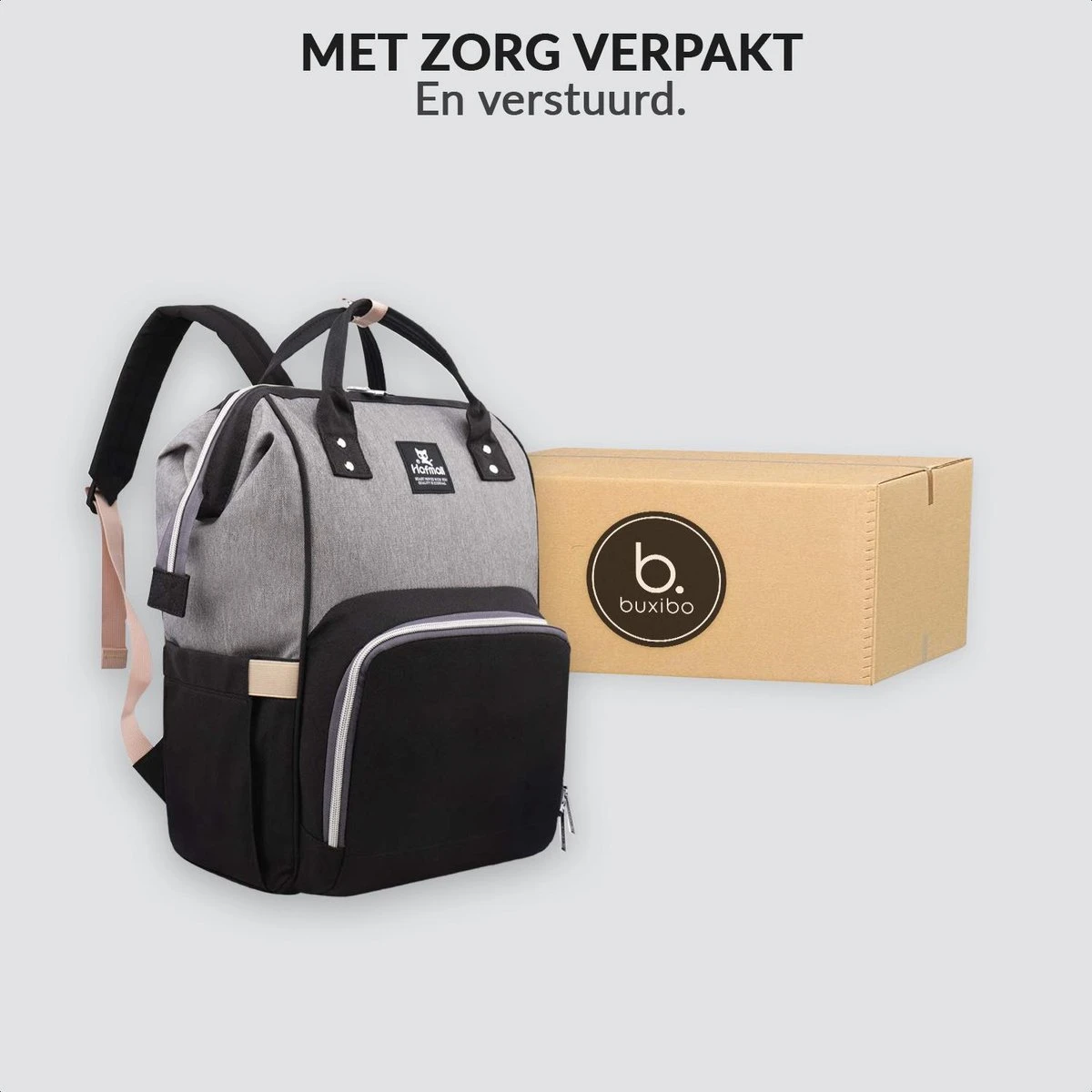 Buxibo Luier- En Verzorgingstas Inclusief USB Oplaadstation - Baby Rug Tas Met Isoleervak - Diaper Backpack Bag - Reis Rugzak - Grote Capaciteit - 23.8L - Zwart 8 Buxibo Luier- En Verzorgingstas Inclusief USB Oplaadstation - Baby Rug Tas Met Isoleervak - Diaper Backpack Bag - Reis Rugzak - Grote Capaciteit - 23.8L - Zwart - Afbeelding 8
