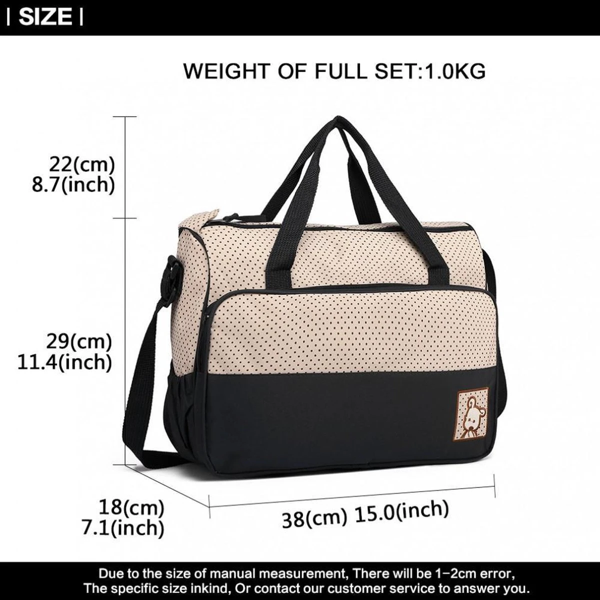 Miss Lulu Luier- En Verzorgingstas - 5 Set - Zwart (9026 BK) 2 Miss Lulu Luier- En Verzorgingstas - 5 Set - Zwart (9026 BK) - Afbeelding 2