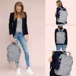 LifeGoods Luiertas Rugzak - Incl. Buggy En Kinderwagen Haken - Complete Set - 23.8 L - Grijs -Babyproducten Winkel 1200x1200 285