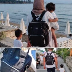 NanaBeebi Luiertas Rugzak Met Verschoonmatje - Zwart - Inclusief Flessenwarmhouder - Kinderwagenhaken En Isoleervak -Babyproducten Winkel 1200x1200 306