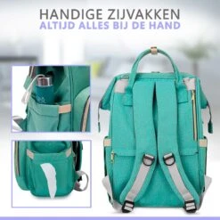 Luiertas Rugzak - Gratis Flessenwarmer En Gratis Kinderwagen Haken - Eindeloos Opbergruimte - Ruime Luiertas - Draaggemak - Mint-groen -Babyproducten Winkel 1200x1200 318