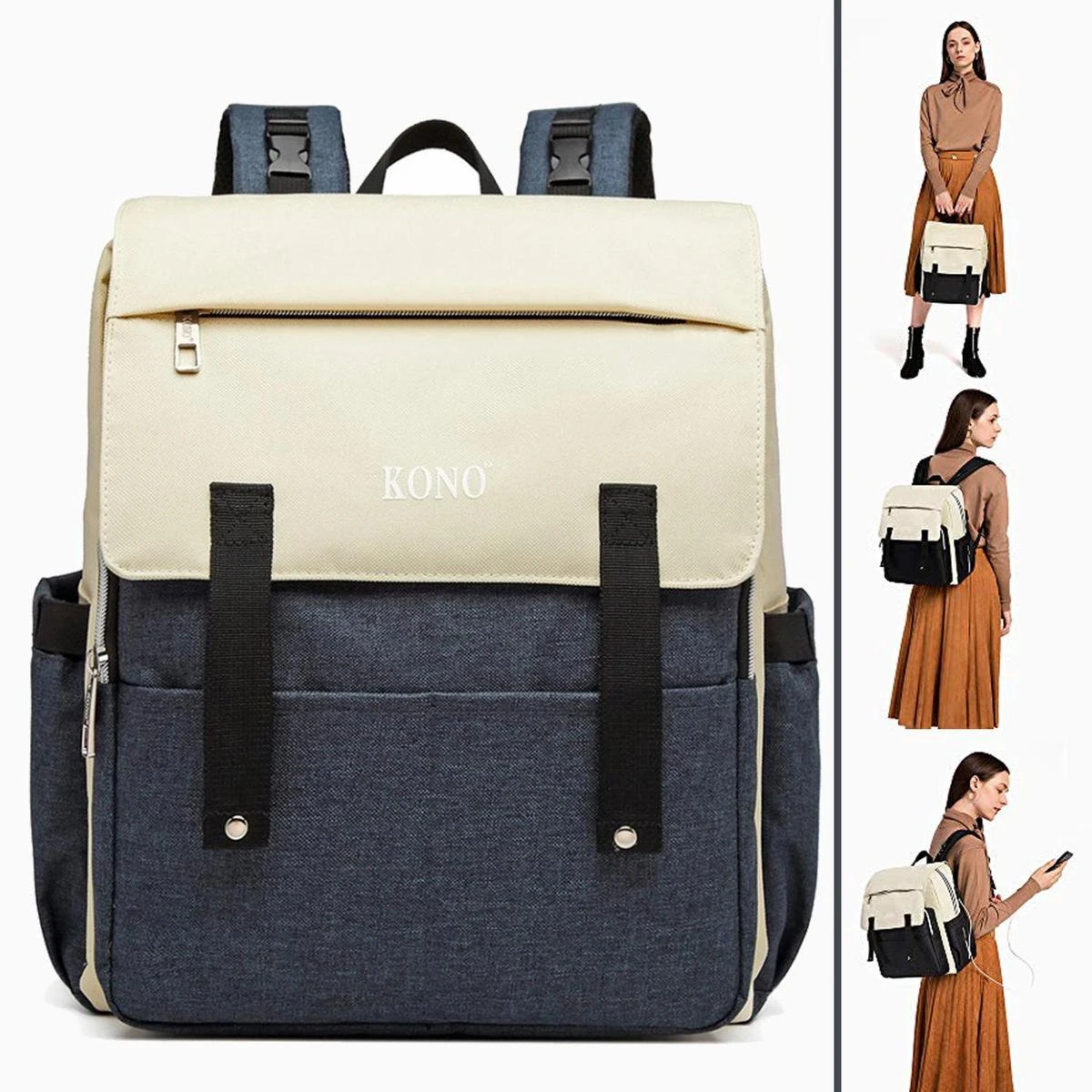 Miss Lulu Luier- En Verzorgingstas - Luiertas Met USB Oplaadstation - Baby Rug Tas Met Isoleervak - Reis Rugzak - Grote Capaciteit - Unisex/Jongens/Meisjes - Blauw (E1970 NY) 2 Miss Lulu Luier- En Verzorgingstas - Luiertas Met USB Oplaadstation - Baby Rug Tas Met Isoleervak - Reis Rugzak - Grote Capaciteit - Unisex/Jongens/Meisjes - Blauw (E1970 NY) - Afbeelding 2