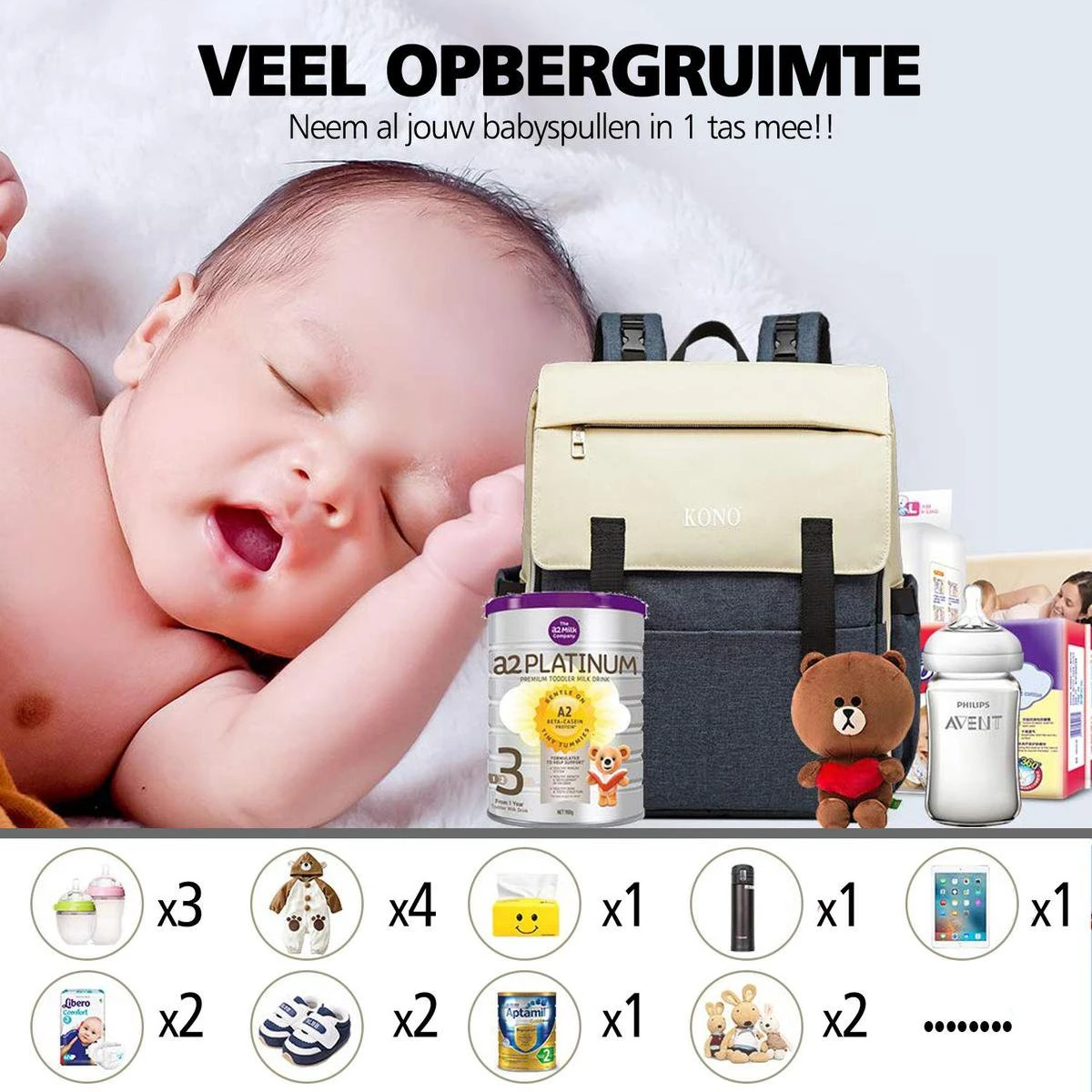 Miss Lulu Luier- En Verzorgingstas - Luiertas Met USB Oplaadstation - Baby Rug Tas Met Isoleervak - Reis Rugzak - Grote Capaciteit - Unisex/Jongens/Meisjes - Blauw (E1970 NY) 4 Miss Lulu Luier- En Verzorgingstas - Luiertas Met USB Oplaadstation - Baby Rug Tas Met Isoleervak - Reis Rugzak - Grote Capaciteit - Unisex/Jongens/Meisjes - Blauw (E1970 NY) - Afbeelding 4