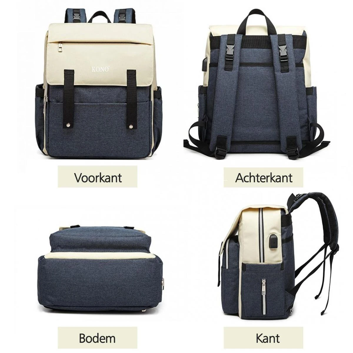 Miss Lulu Luier- En Verzorgingstas - Luiertas Met USB Oplaadstation - Baby Rug Tas Met Isoleervak - Reis Rugzak - Grote Capaciteit - Unisex/Jongens/Meisjes - Blauw (E1970 NY) 5 Miss Lulu Luier- En Verzorgingstas - Luiertas Met USB Oplaadstation - Baby Rug Tas Met Isoleervak - Reis Rugzak - Grote Capaciteit - Unisex/Jongens/Meisjes - Blauw (E1970 NY) - Afbeelding 5