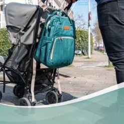 Luiertas Rugzak - Monx Luiertas Verzorgingstas Met Uitklapbaar Babybedje - Overzichtelijke Luierrugzak Extra Buggy En Kinderwagen Haken Inclusief Geïsoleerde Flessenhouder - Groen -Babyproducten Winkel 1200x1200 392
