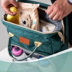 Luiertas Rugzak - Monx Luiertas Verzorgingstas Met Uitklapbaar Babybedje - Overzichtelijke Luierrugzak Extra Buggy En Kinderwagen Haken Inclusief Geïsoleerde Flessenhouder - Groen -Babyproducten Winkel 1200x1200 393