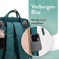 Luiertas Rugzak - Monx Luiertas Verzorgingstas Met Uitklapbaar Babybedje - Overzichtelijke Luierrugzak Extra Buggy En Kinderwagen Haken Inclusief Geïsoleerde Flessenhouder - Groen -Babyproducten Winkel 1200x1200 397