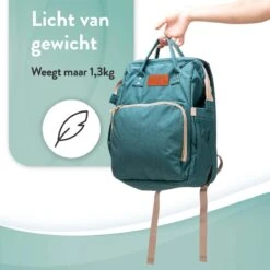 Luiertas Rugzak - Monx Luiertas Verzorgingstas Met Uitklapbaar Babybedje - Overzichtelijke Luierrugzak Extra Buggy En Kinderwagen Haken Inclusief Geïsoleerde Flessenhouder - Groen -Babyproducten Winkel 1200x1200 400