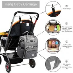 Miss Lulu Luiertas Rugzak - Luiertas Met USB Oplaadstation - Baby Tas Inclusief Buggy En Kinderwagen Haken - Grijs (E6705USB GY) 11 Miss Lulu Luiertas Rugzak - Luiertas Met USB Oplaadstation - Baby Tas Inclusief Buggy En Kinderwagen Haken - Grijs (E6705USB GY) -Babyproducten Winkel 1200x1200 416