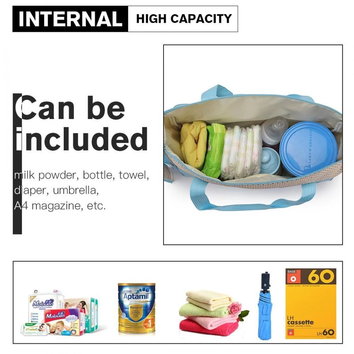 Miss Lulu Luiertas - 5-delige Verzorgingstas Set - Lichtblauw (9026 BE) 2 Miss Lulu Luiertas - 5-delige Verzorgingstas Set - Lichtblauw (9026 BE) - Afbeelding 2