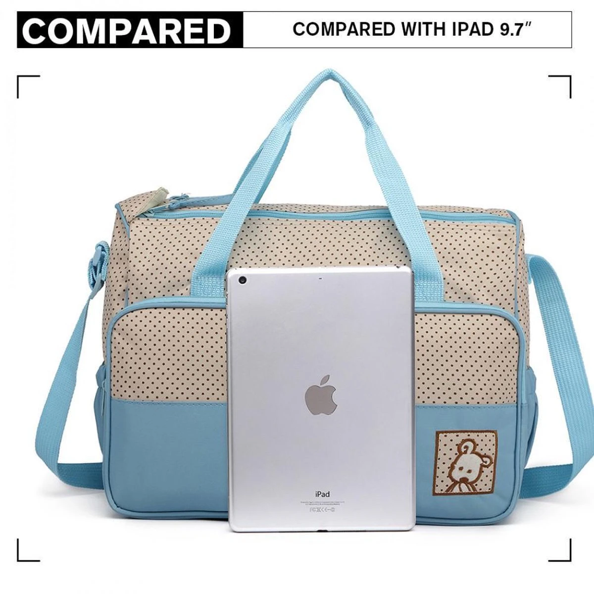 Miss Lulu Luiertas - 5-delige Verzorgingstas Set - Lichtblauw (9026 BE) 5 Miss Lulu Luiertas - 5-delige Verzorgingstas Set - Lichtblauw (9026 BE) - Afbeelding 5