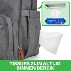 Brisby Slijtvaste Luiertas – Verzorgingstas – Met Buggymontage -Donkergrijs -Babyproducten Winkel 1200x1200 450